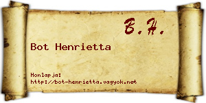 Bot Henrietta névjegykártya